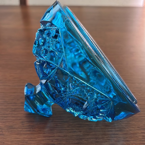 “Kemple” 1950’s Hobstar and Fan Blue, Candy Dish with Lid mint condition - Picture 9 of 13